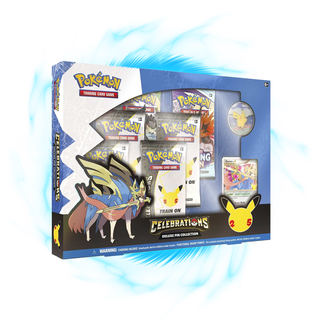 new Celebrations Zacian Collection Box