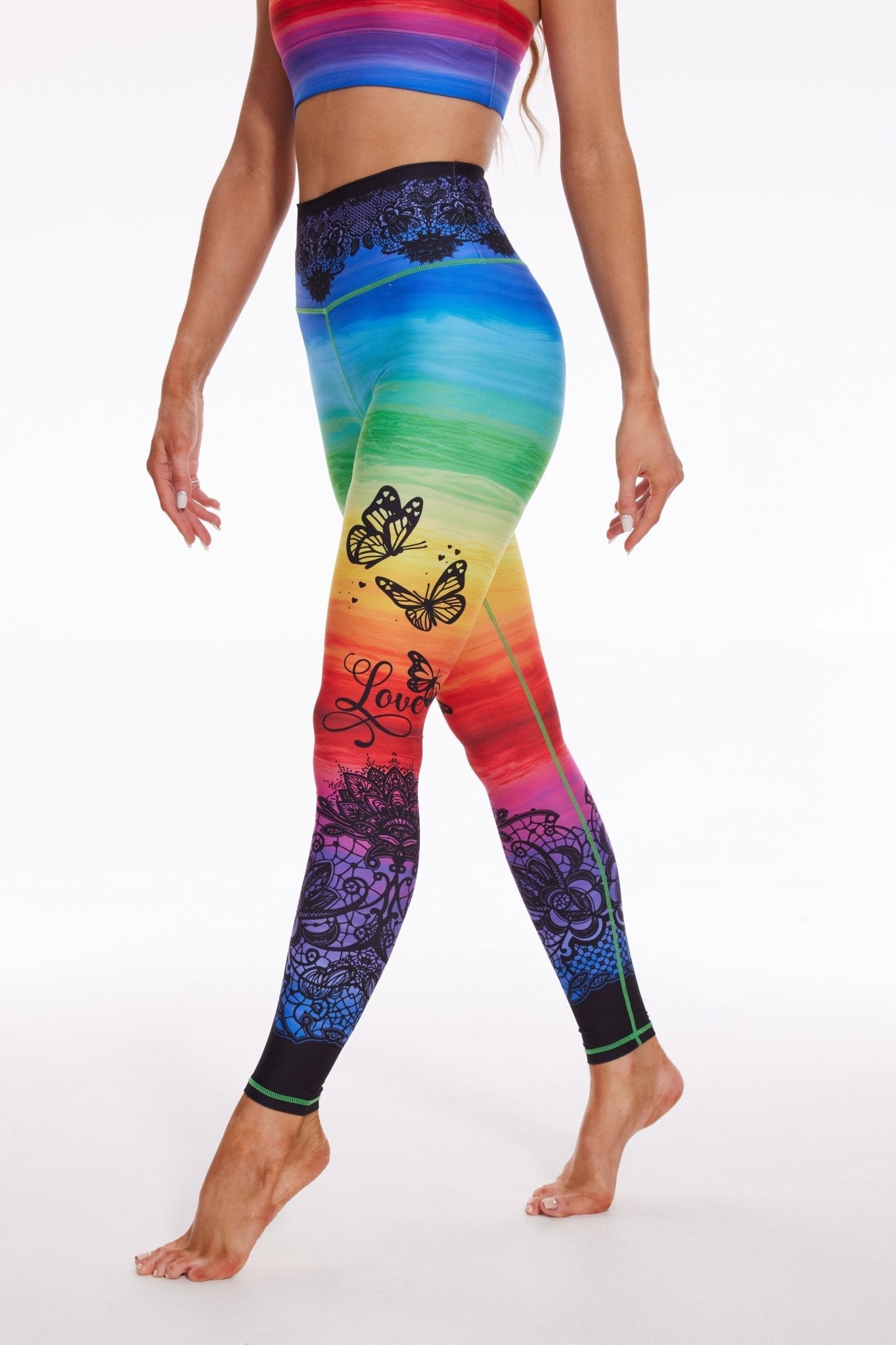 Colorful Horizon Lace High-waisted Leggings