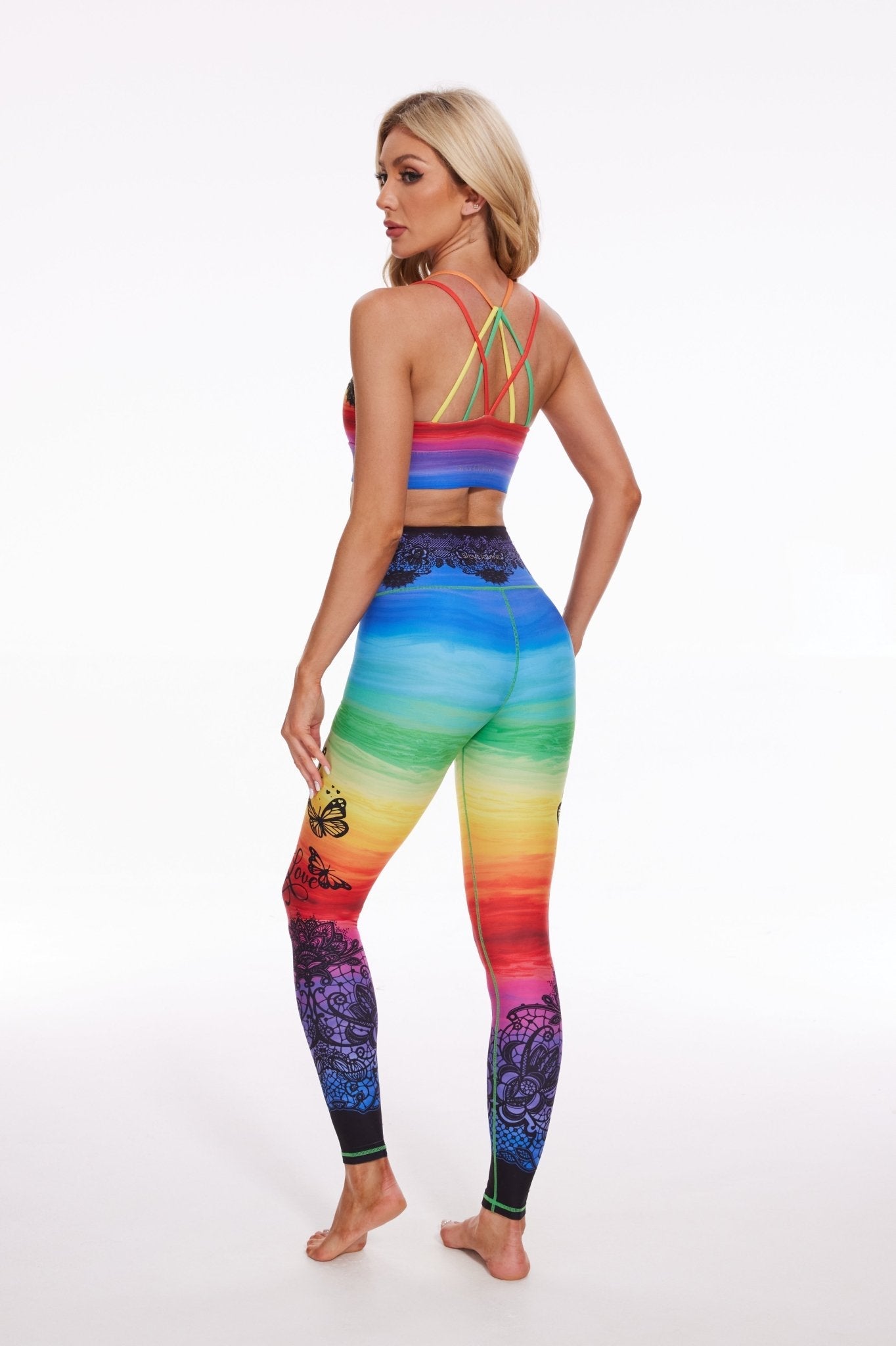 Colorful Horizon Lace High-waisted Leggings
