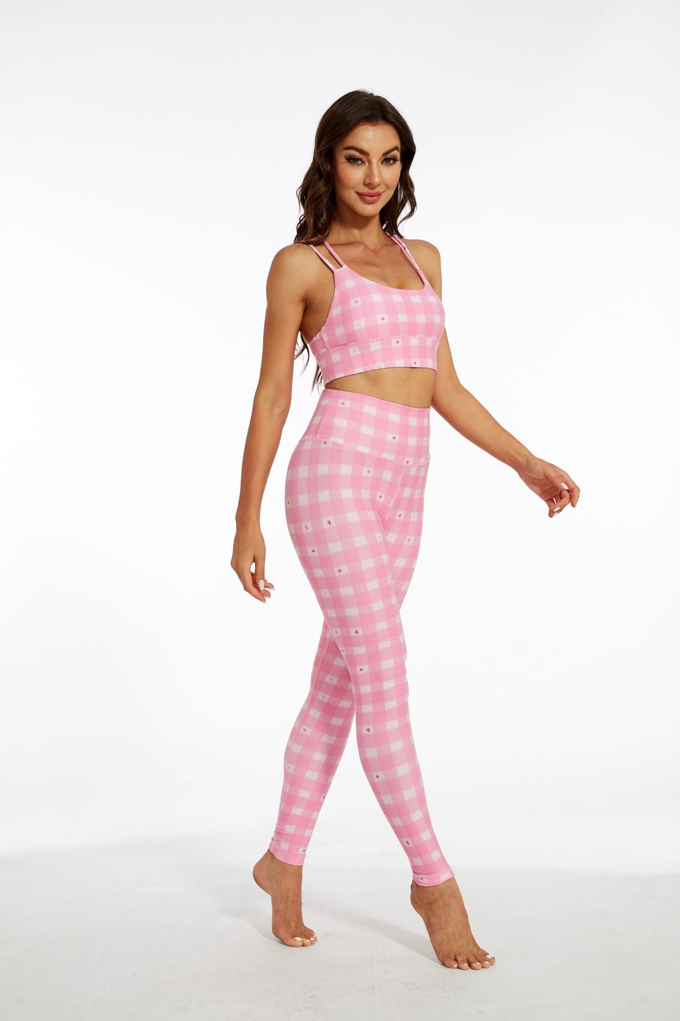 Pink Stars High-waisted Leggings